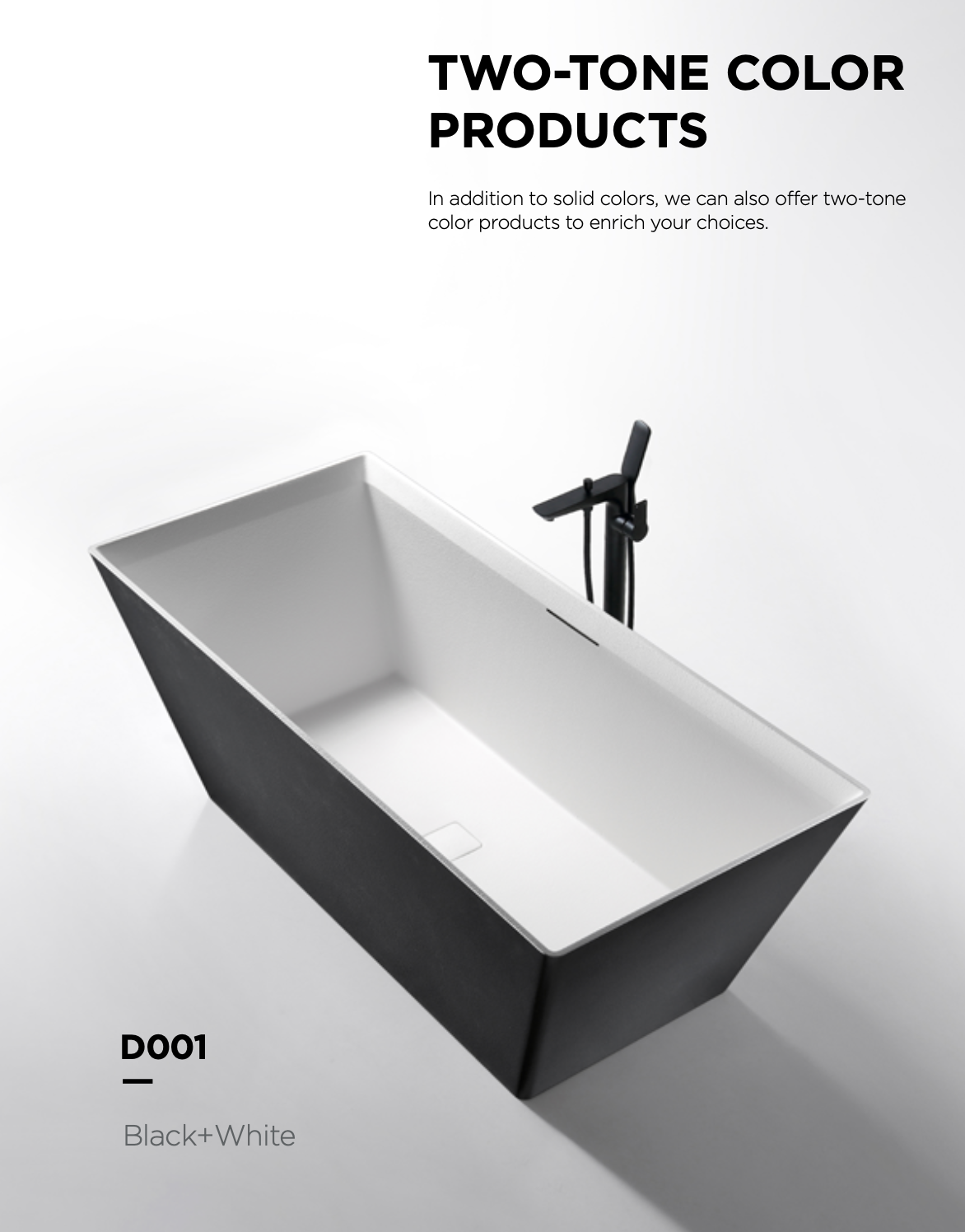 Dahua Geometric Freestanding Bathtub – Tapered Rectangular Design